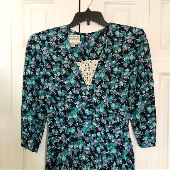 Karin Stevens Vintage Floral Print Dress 10 - Picture 2 of 8